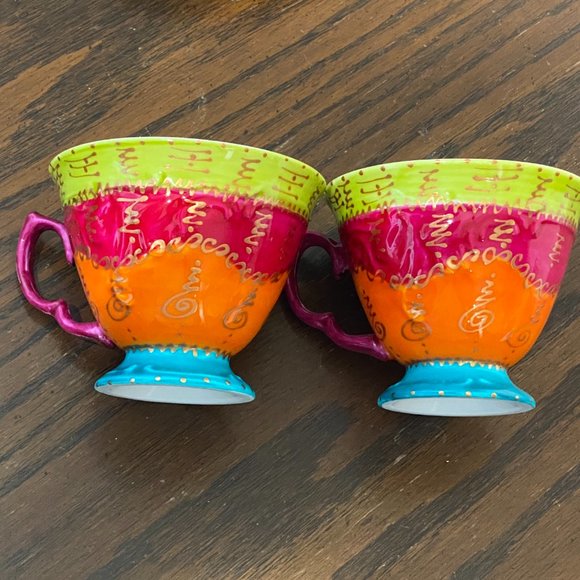 Maisons du Monde Ceramic  2-Piece Tea/Coffee/Espresso Cup Set NWOT - Picture 6 of 13